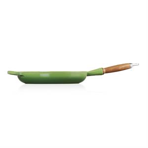 Le Creuset Signature Bamboo Green Cast Iron Frying Pan with Wooden Handle 28cm